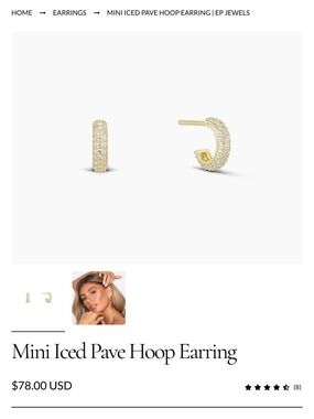 Mini Iced Pavé Hoop Earrings - Gold